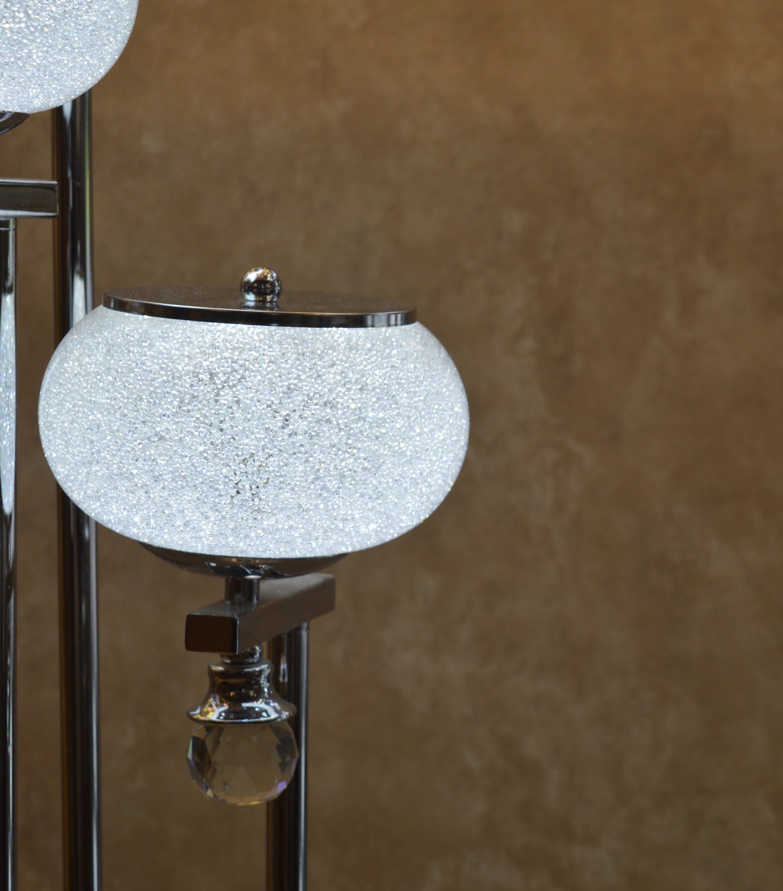 Modern Chrome Multi Globe Floor & Table Lamp Set White Glass Shades