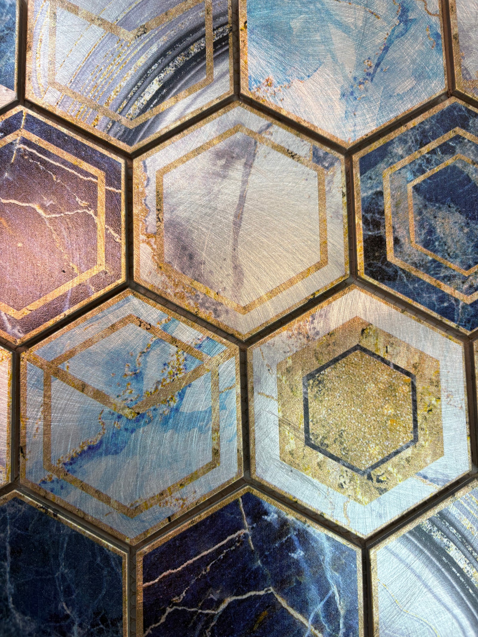 Hexagonal Colourful Mosaic Tiles - 260*300*8mm - 11sheets = 1 meter square - DZ-157