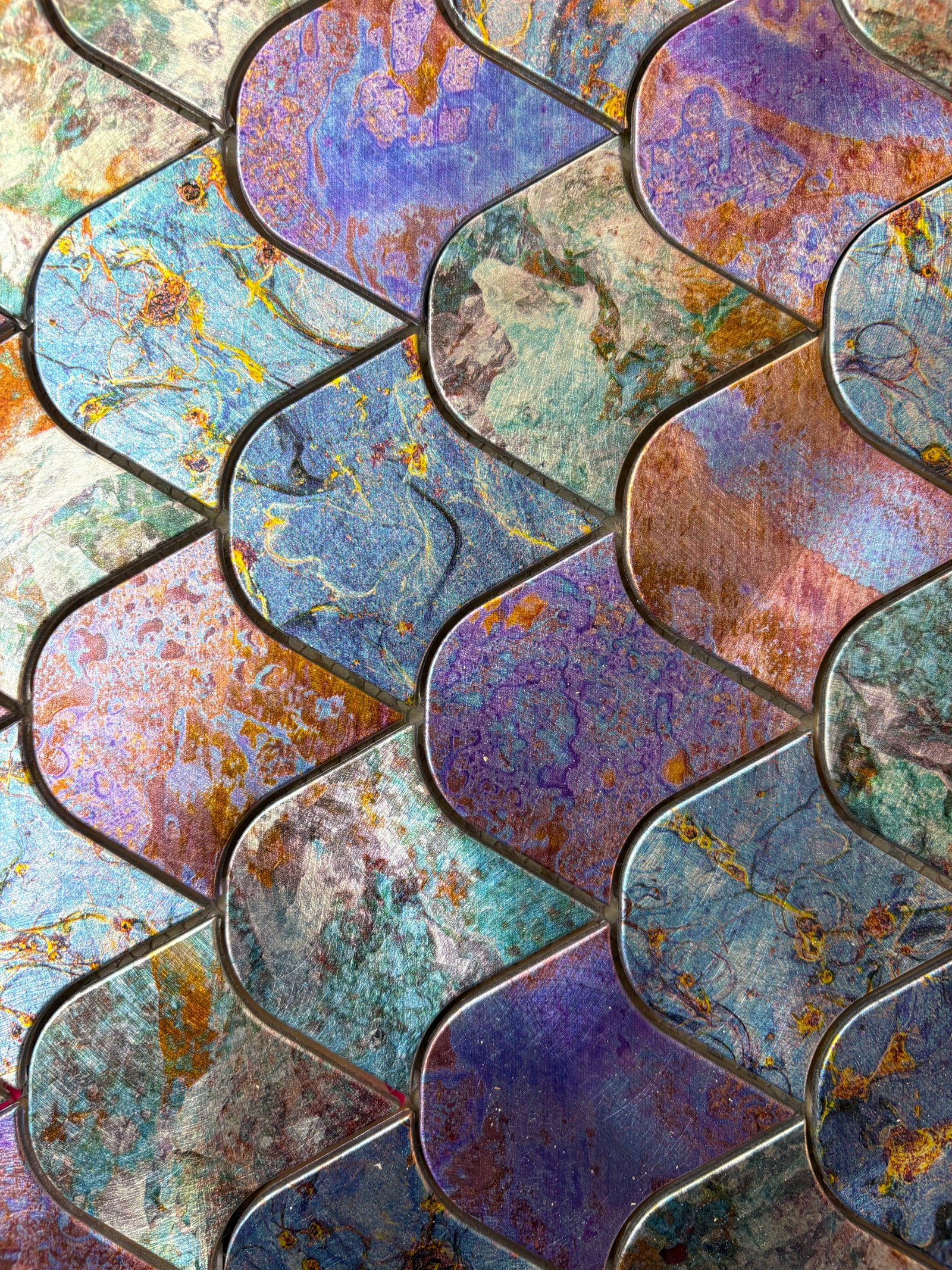 Ceramic Aluminium Colourful Mosaic Tile - 262*292*8mm - 11 sheets = 1m2 - DZ-158