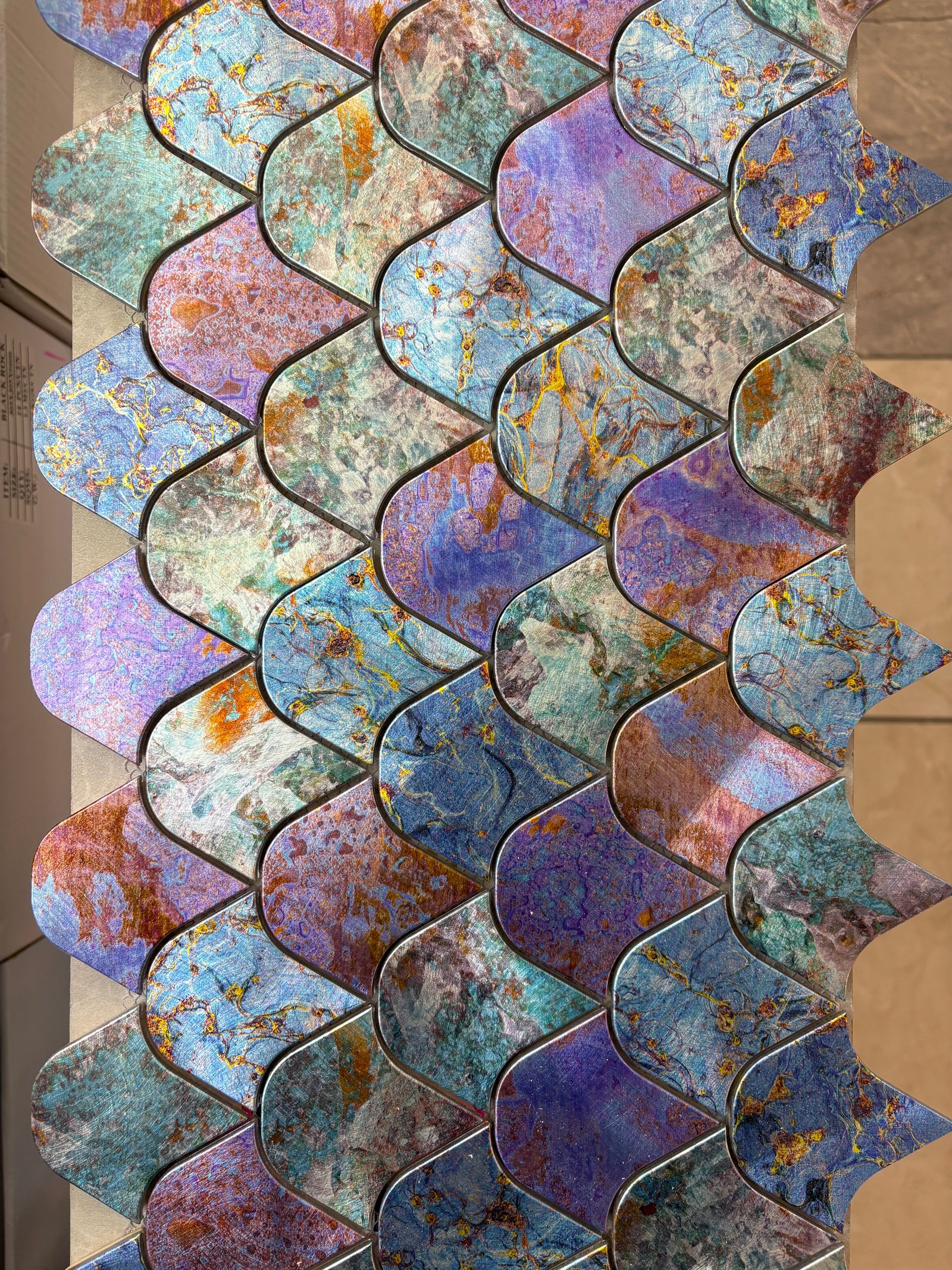 Ceramic Aluminium Colourful Mosaic Tile - 262*292*8mm - 11 sheets = 1m2 - DZ-158