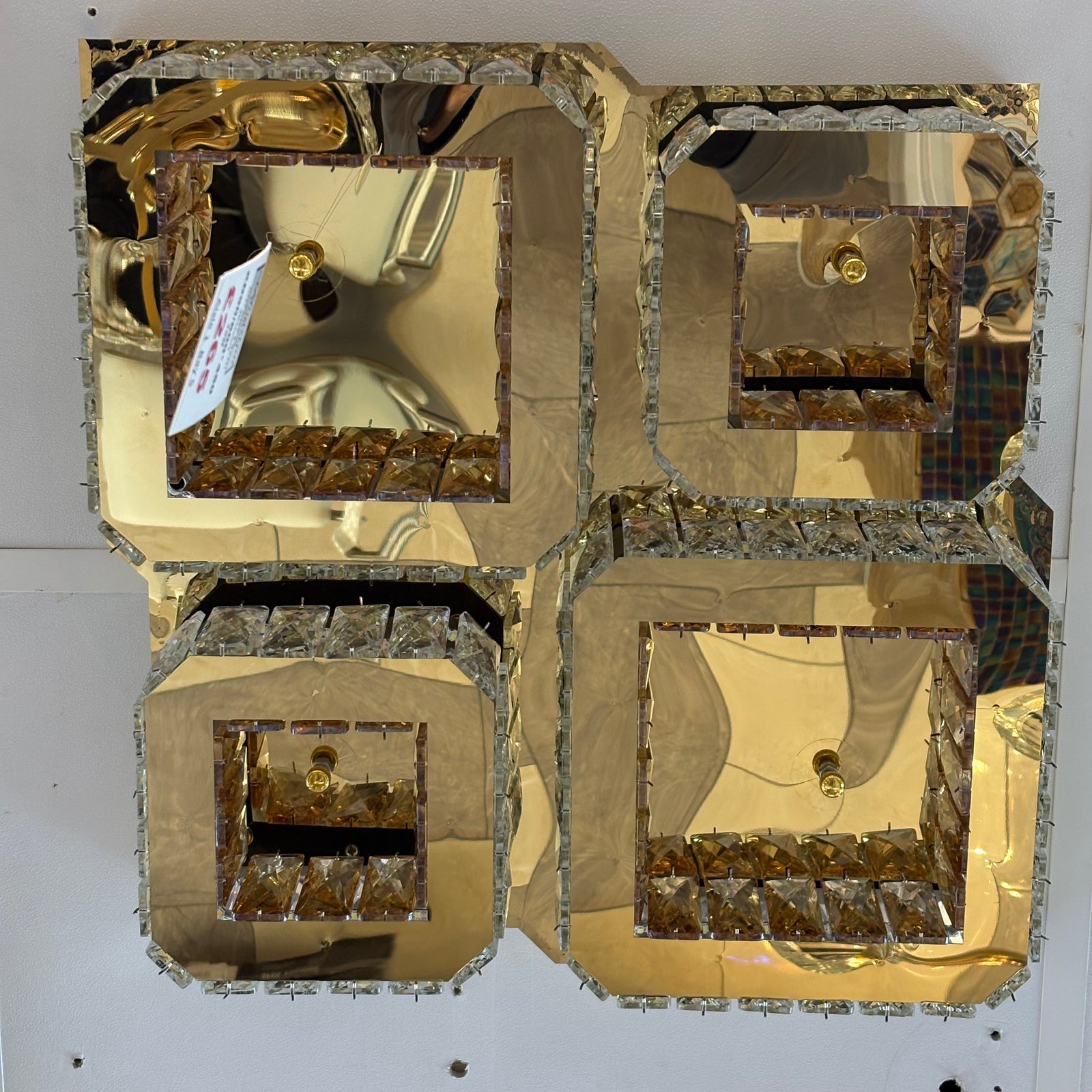 ✨ Luxury 4-Square Gold LED Ceiling Light with Colour changing feature✨
