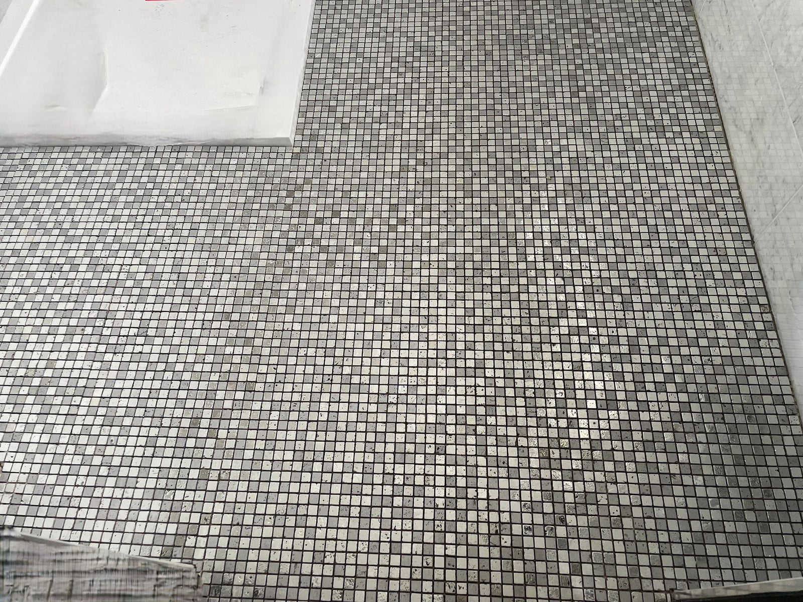 Cubic Greyscale Stone Mosaic Tile