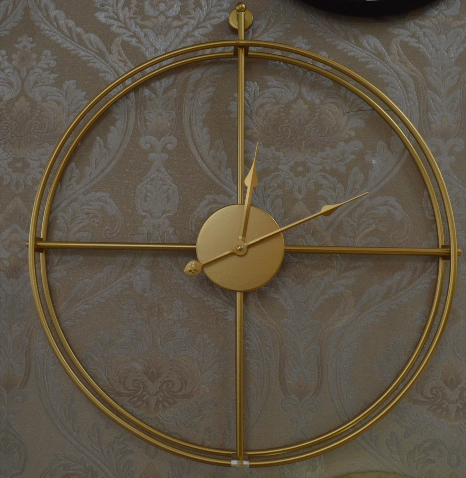 Large Gold Metal Skeleton Wall Clock Modern Minimalist Silent Wall Clock