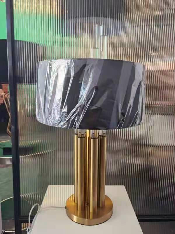Modern Chrome Table Lamp with White Fabric Drum Shade