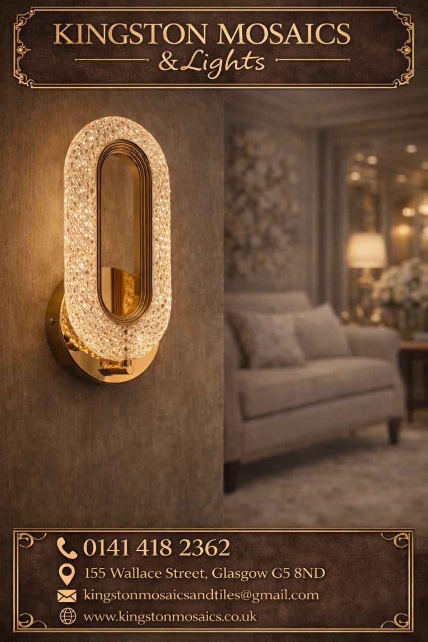 Luxury Crystal LED Oval Wall Light - Gold & Silver