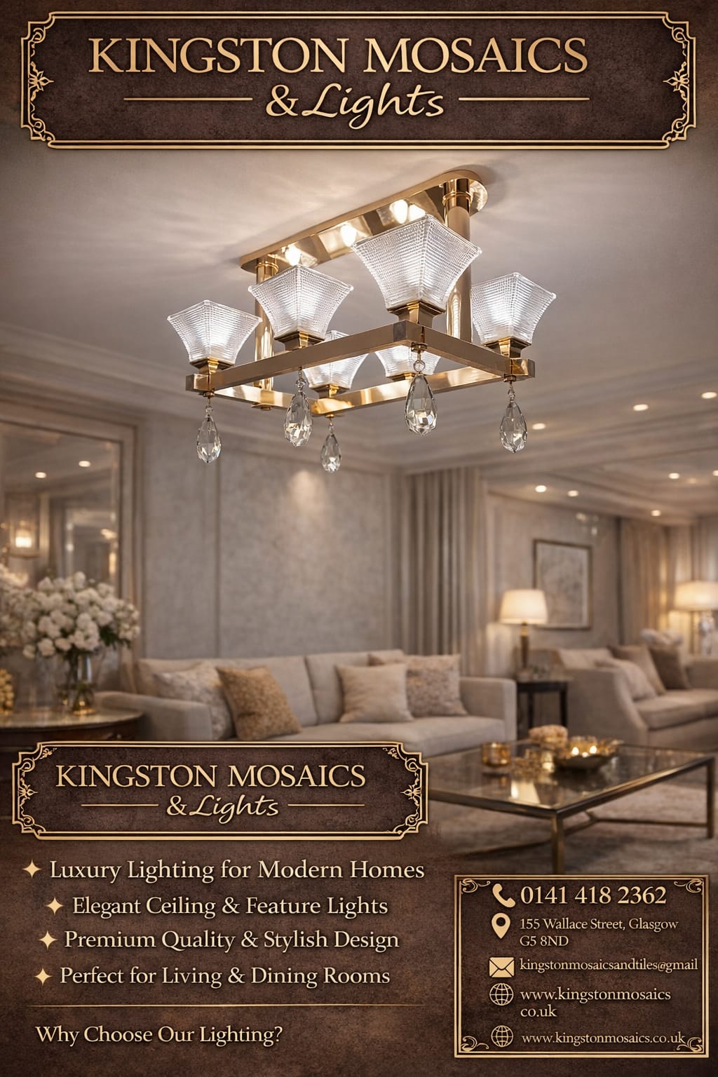 Luxury 6-Light Crystal Ceiling Chandelier – Modern Gold Finish Pendant Light