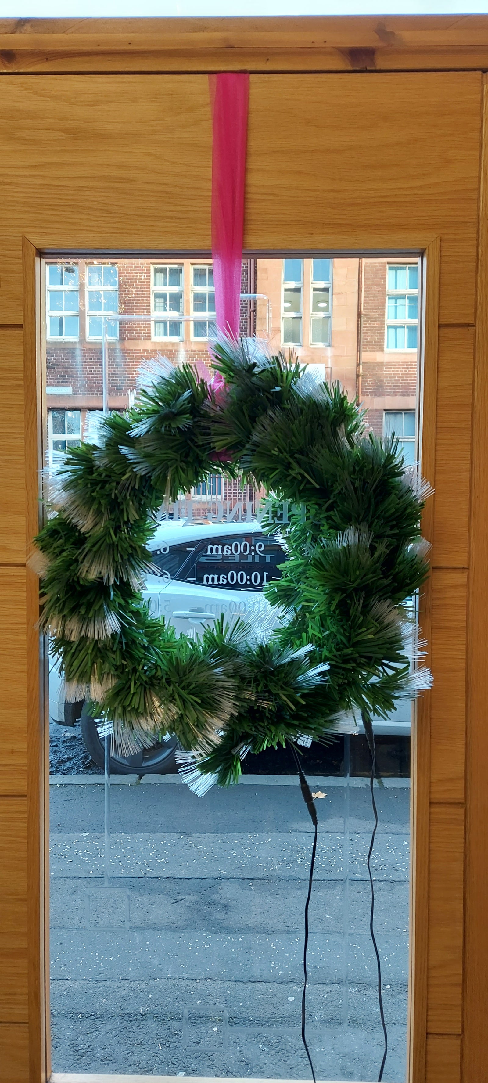 Wreath with Colourful LED Lights for Christmas Decoration