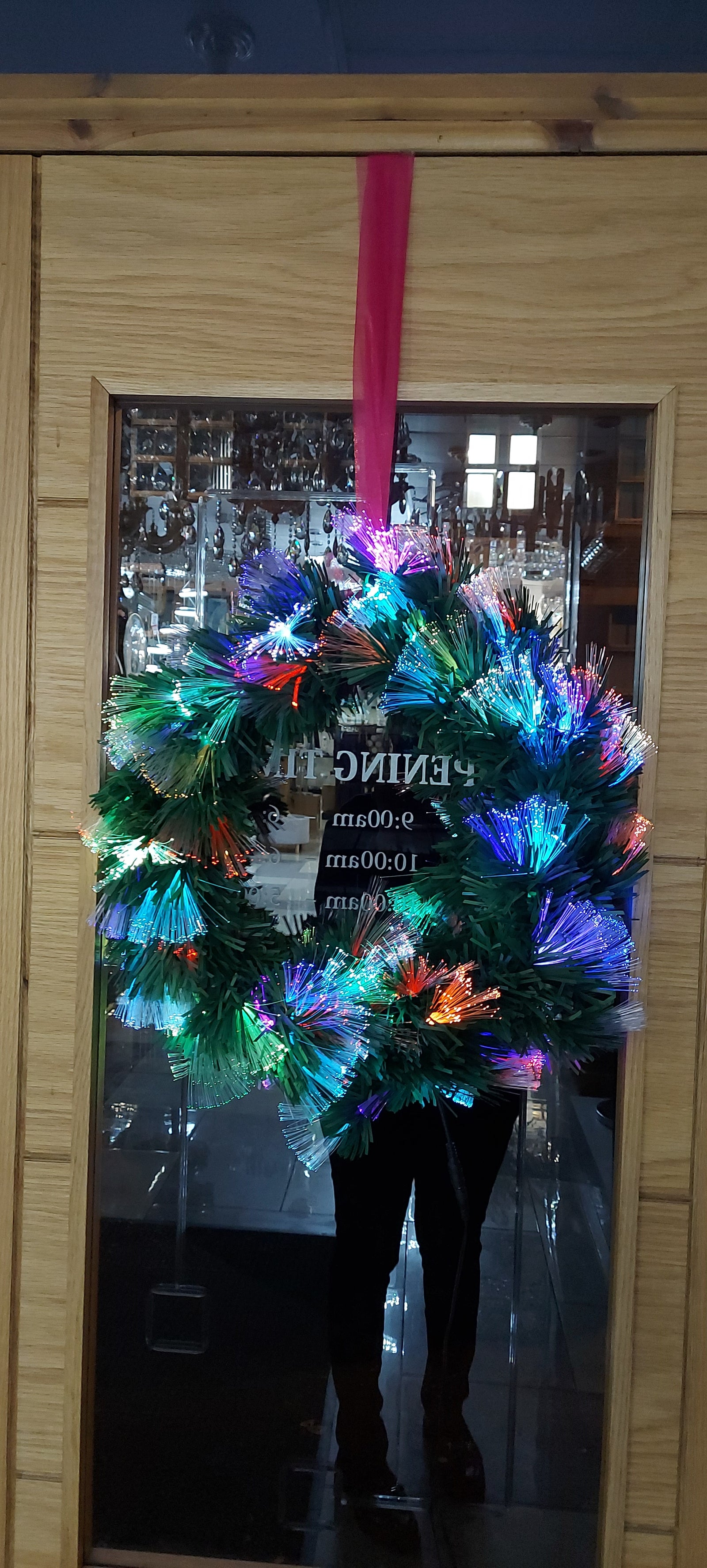 Wreath with Colourful LED Lights for Christmas Decoration