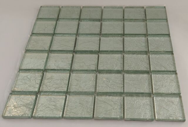 Silver Glint Glass Mosaic Tile-300*300*8mm-11sheets-1m2-48BTM-9K