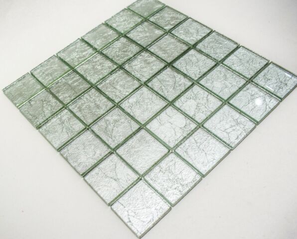 Silver Glint Glass Mosaic Tile-300*300*8mm-11sheets-1m2-48BTM-9K