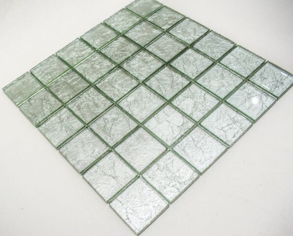 Silver Glint Glass Mosaic Tile-300*300*8mm-11sheets-1m2-48BTM-9K