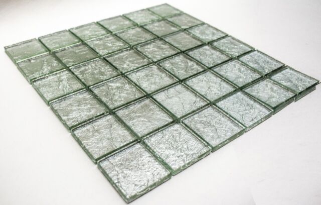 Silver Glint Glass Mosaic Tile-300*300*8mm-11sheets-1m2-48BTM-9K