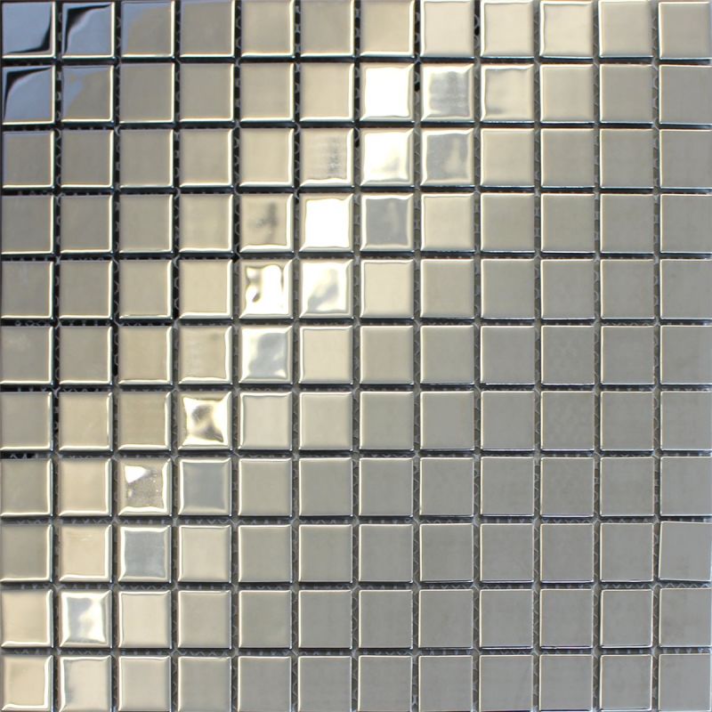Mirrored Silver Aluminium Ceramic Mosaic Tiles-300*300*8mm-11sheets-1m2