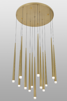 Metallic Bars Modern Square Flushmount Ceiling Light-Warm LED-6190