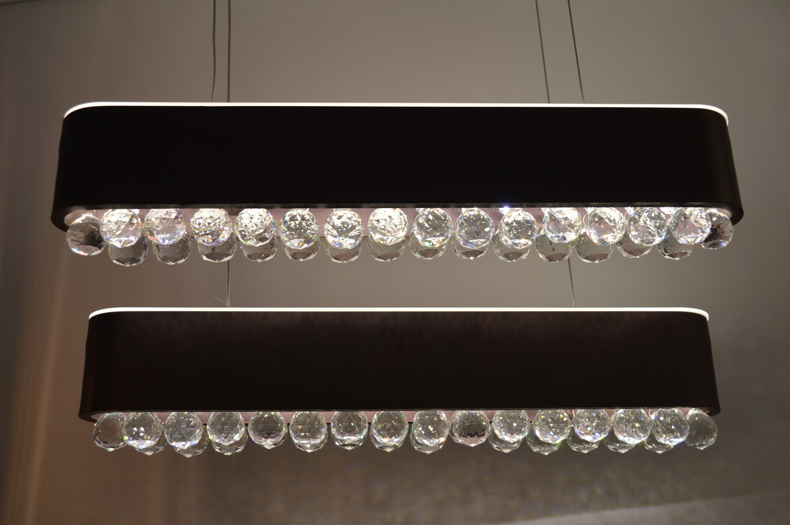 Wooden suspended/mounted ceiling crystallic bulbs light 701-2M