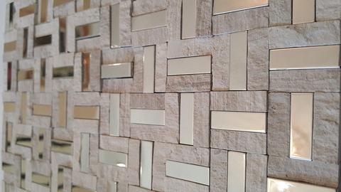 Beige Mirror Stone Mosaic Tiles-300*300*8mm-11sheets-1m2-Code: MS18