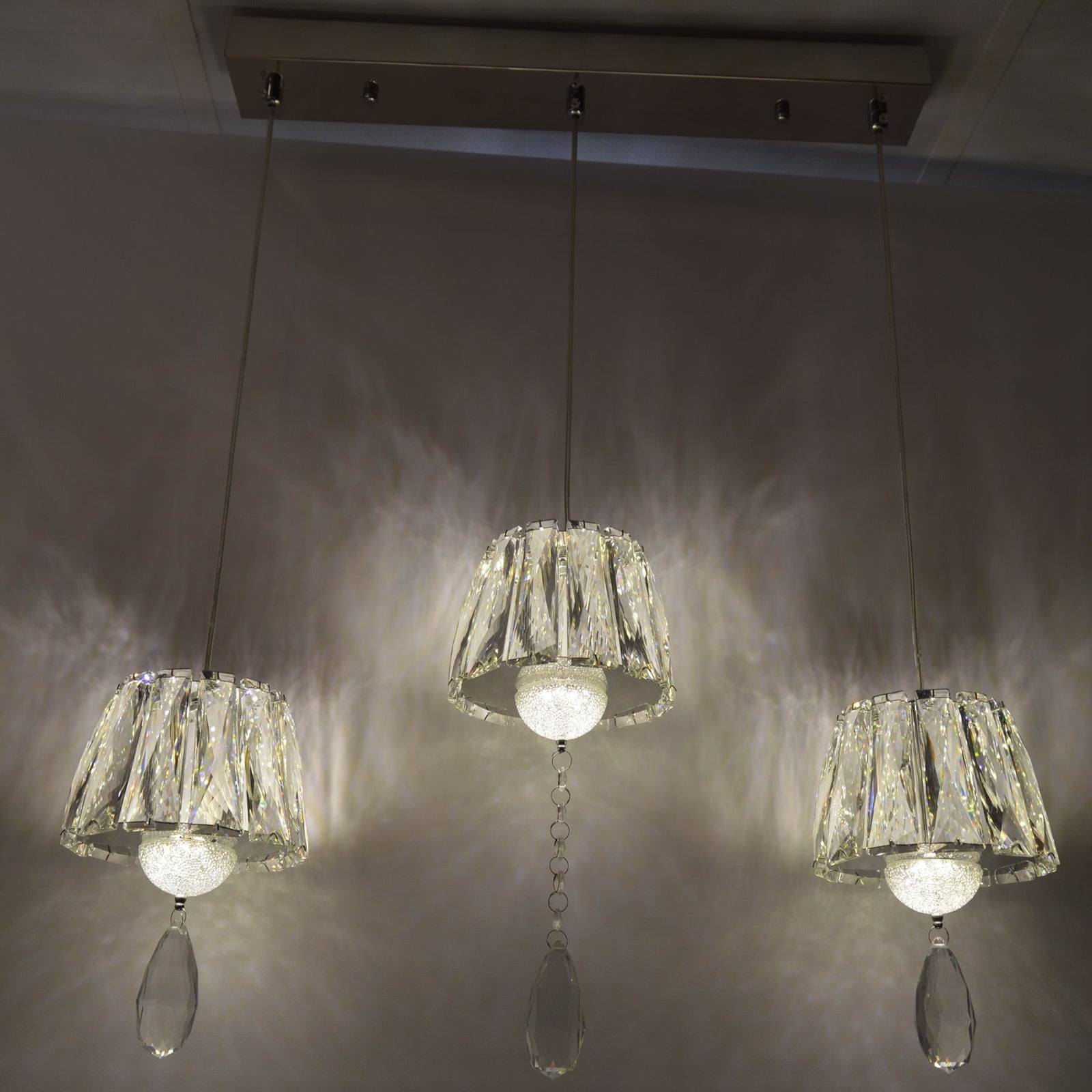 Mirrored Crystal Suspended Ceiling Light