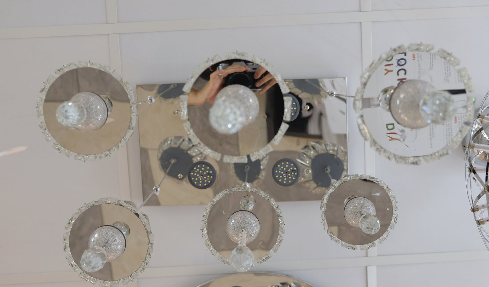 Mirrored Crystal Suspended Ceiling Light