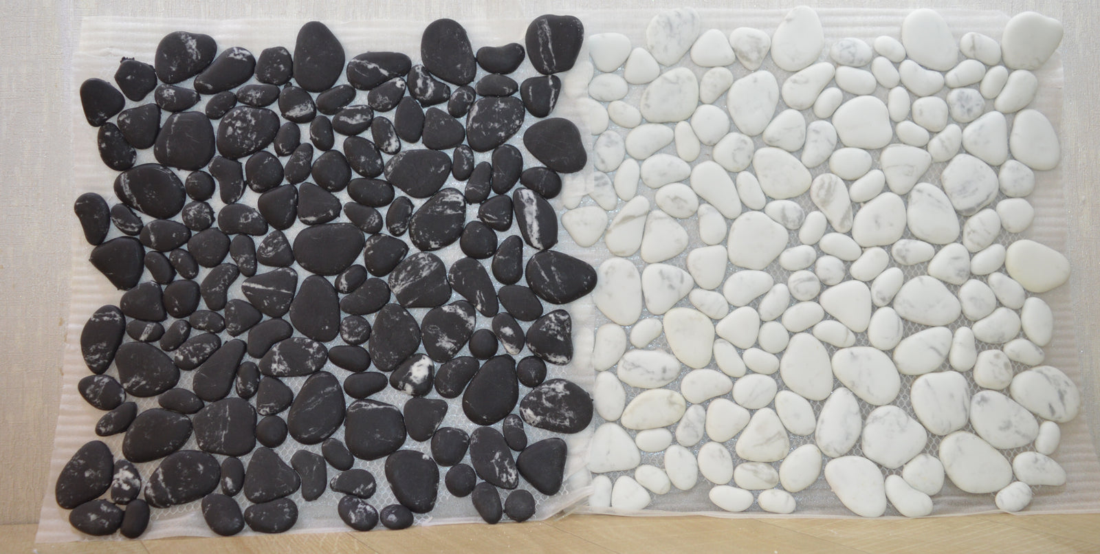 Black & White Stones Pebbles Mosaic Tiles-305*305*6mm-11sheets-1m2-DXMQ6