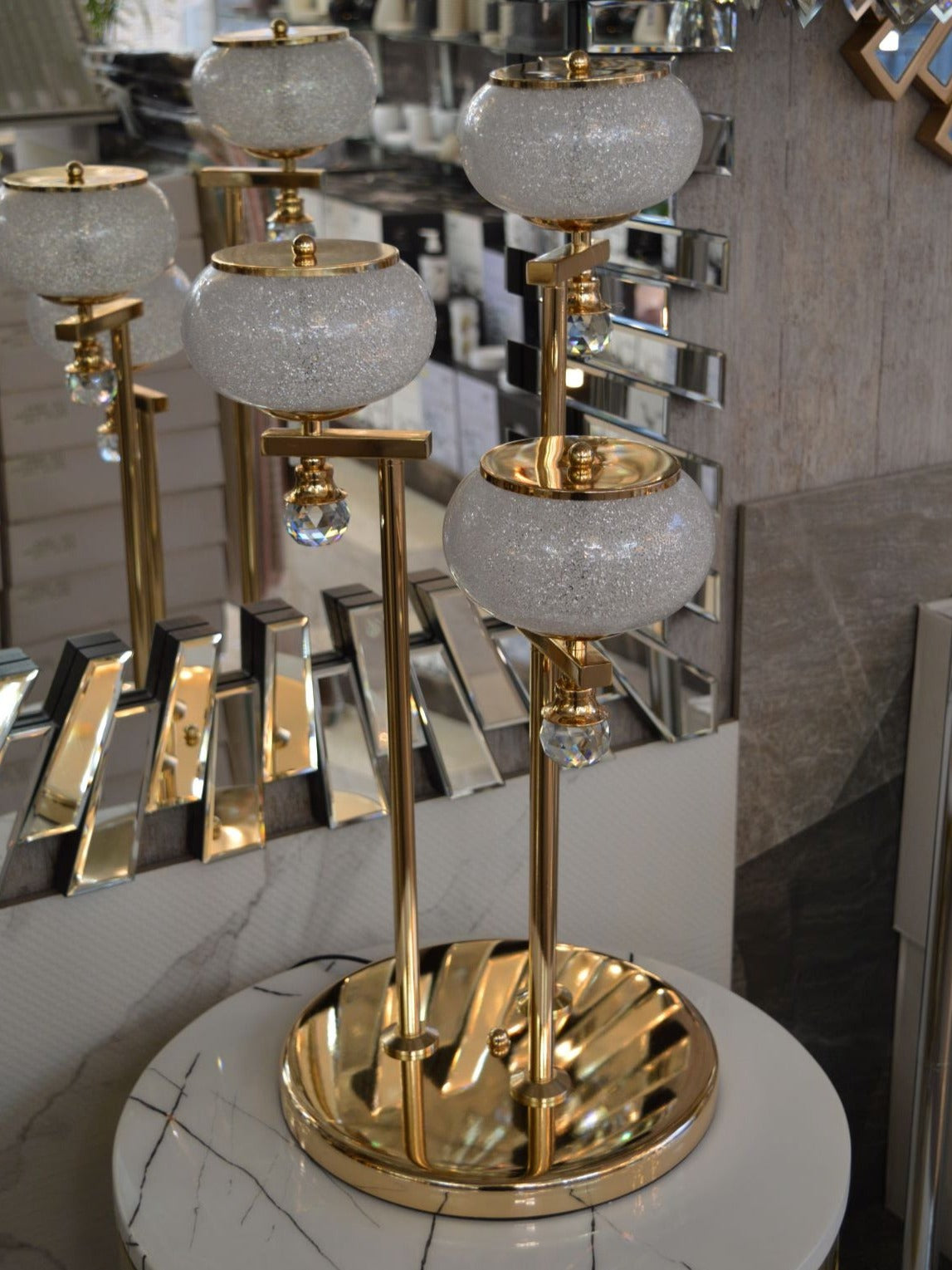 Crystal Glob Floor Lamp & Table lamp with Colour Changing feature-2113