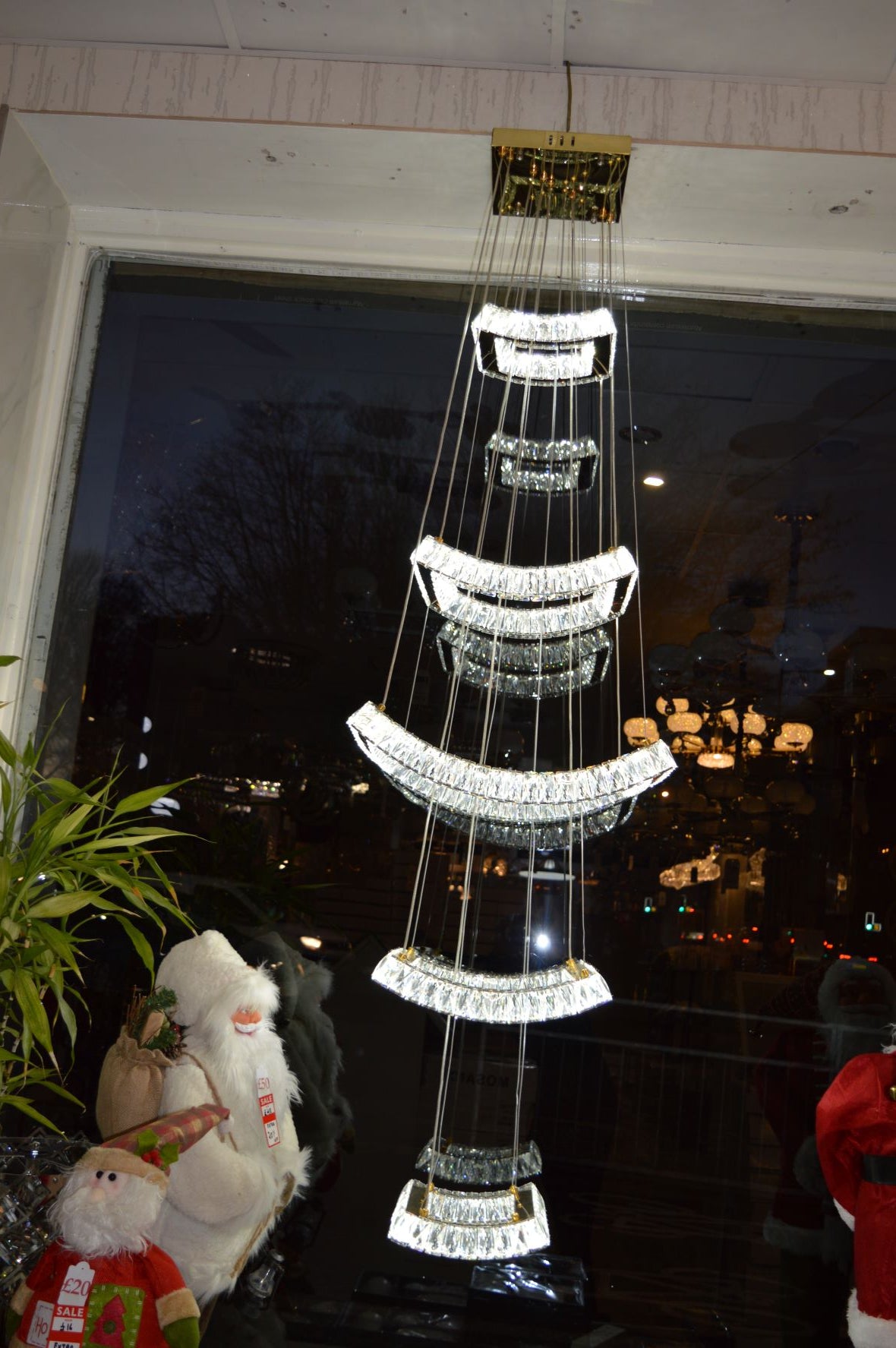 5 & 2 Layer Crystallic LED Chandeliers -Colour Changing Dimmable with Remote Control-5103-550 & 5103-550-5-Chrome & Gold