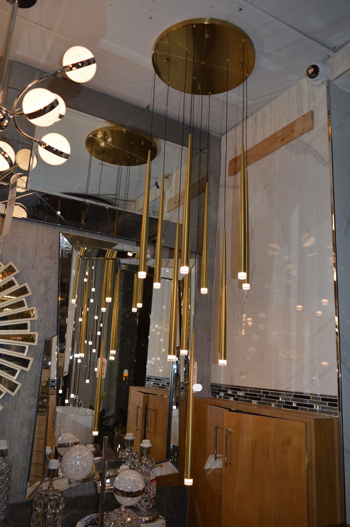 Metallic Bars Modern Square Flushmount Ceiling Light-Warm LED-6190