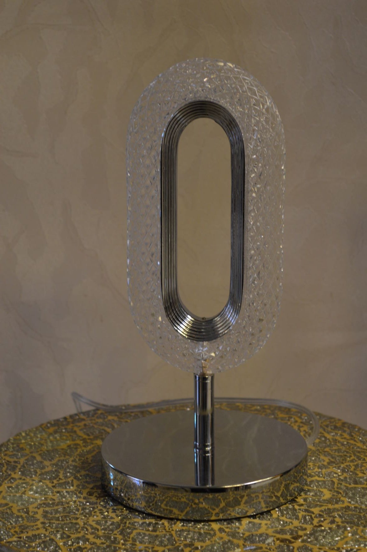 Crystallic Oval Shape Beautiful Warm LED Free Standing Lamps with matching table lamps & Wall Lights-MB2179Chrome & Gold