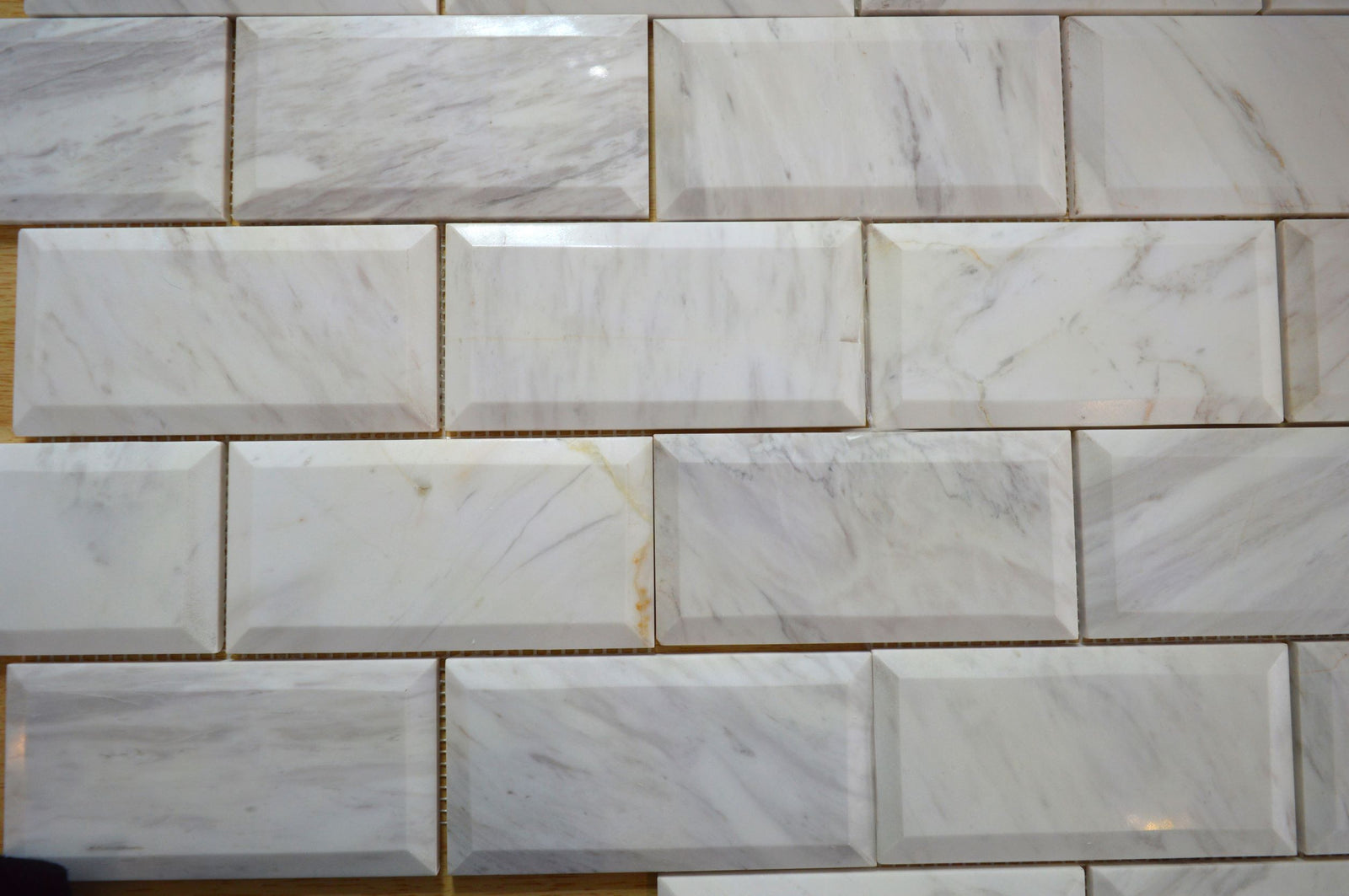 White & Grey Brick Effect Rectangular Stone Mosaic Tiles | 300x300x8mm | 11=1m2