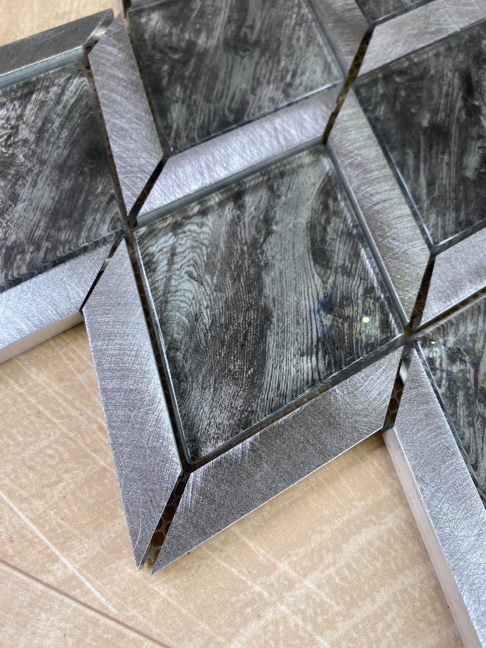 Dark Grey Rhombus Mosaic Tile-330 x 255 x 8 mm-12sheets-1m2-RE-GL01-2