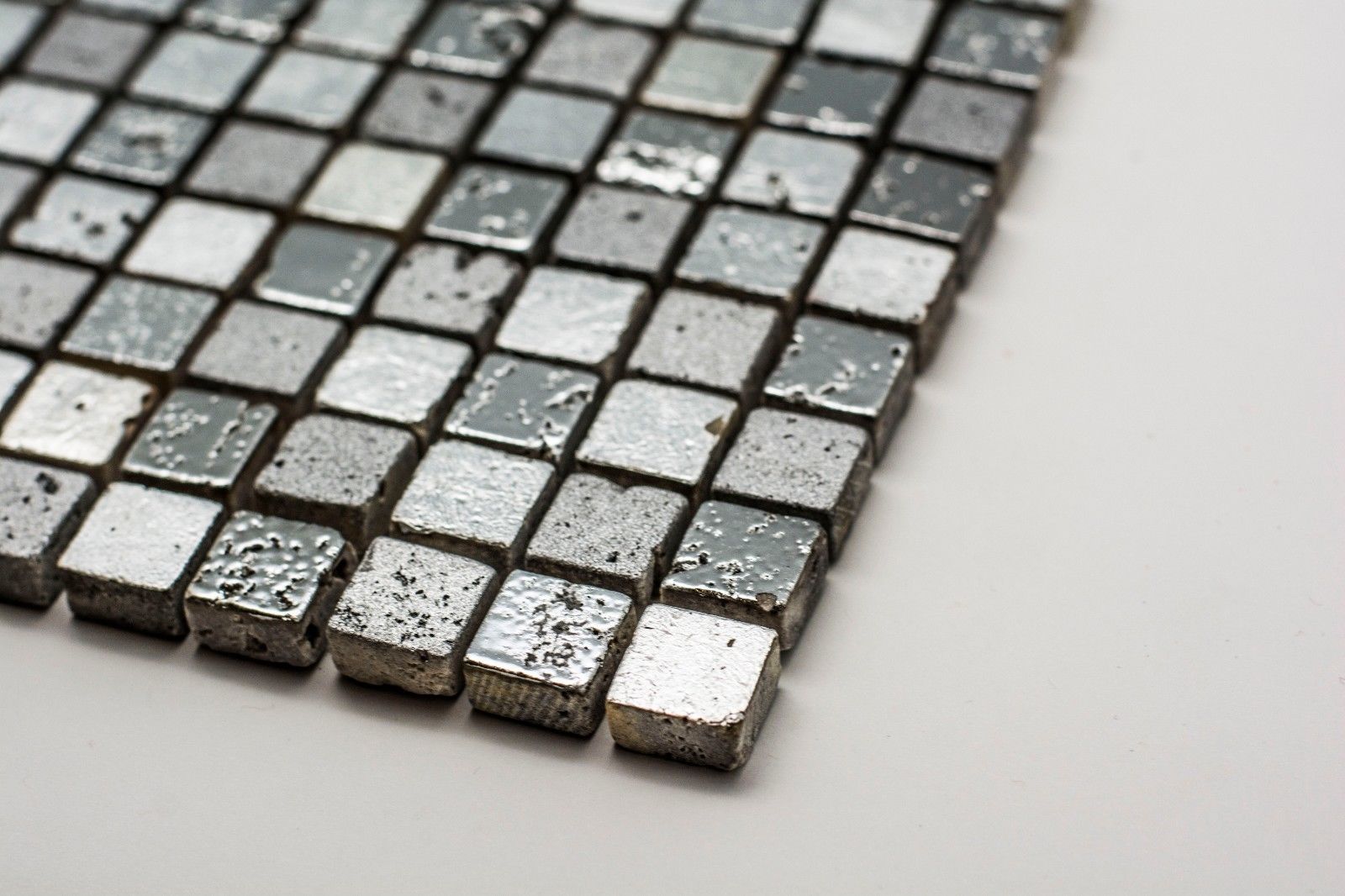 Cubic Greyscale Stone Mosaic Tile