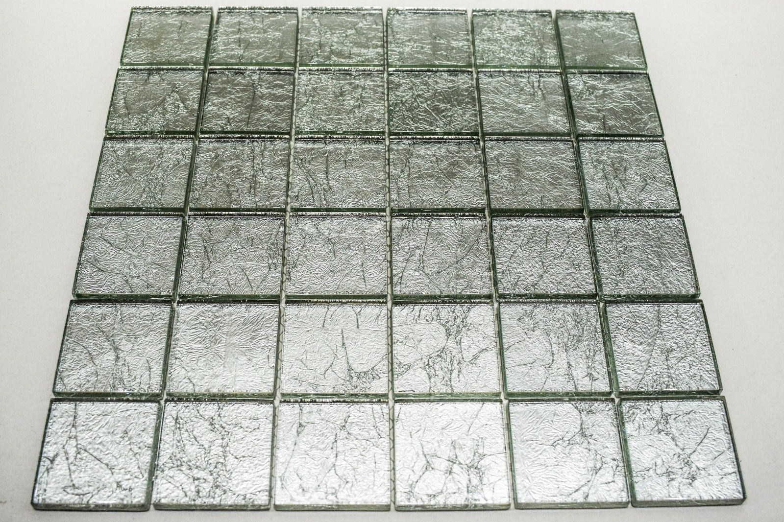 Silver Glint Glass Mosaic Tile-300*300*8mm-11sheets-1m2-48BTM-9K