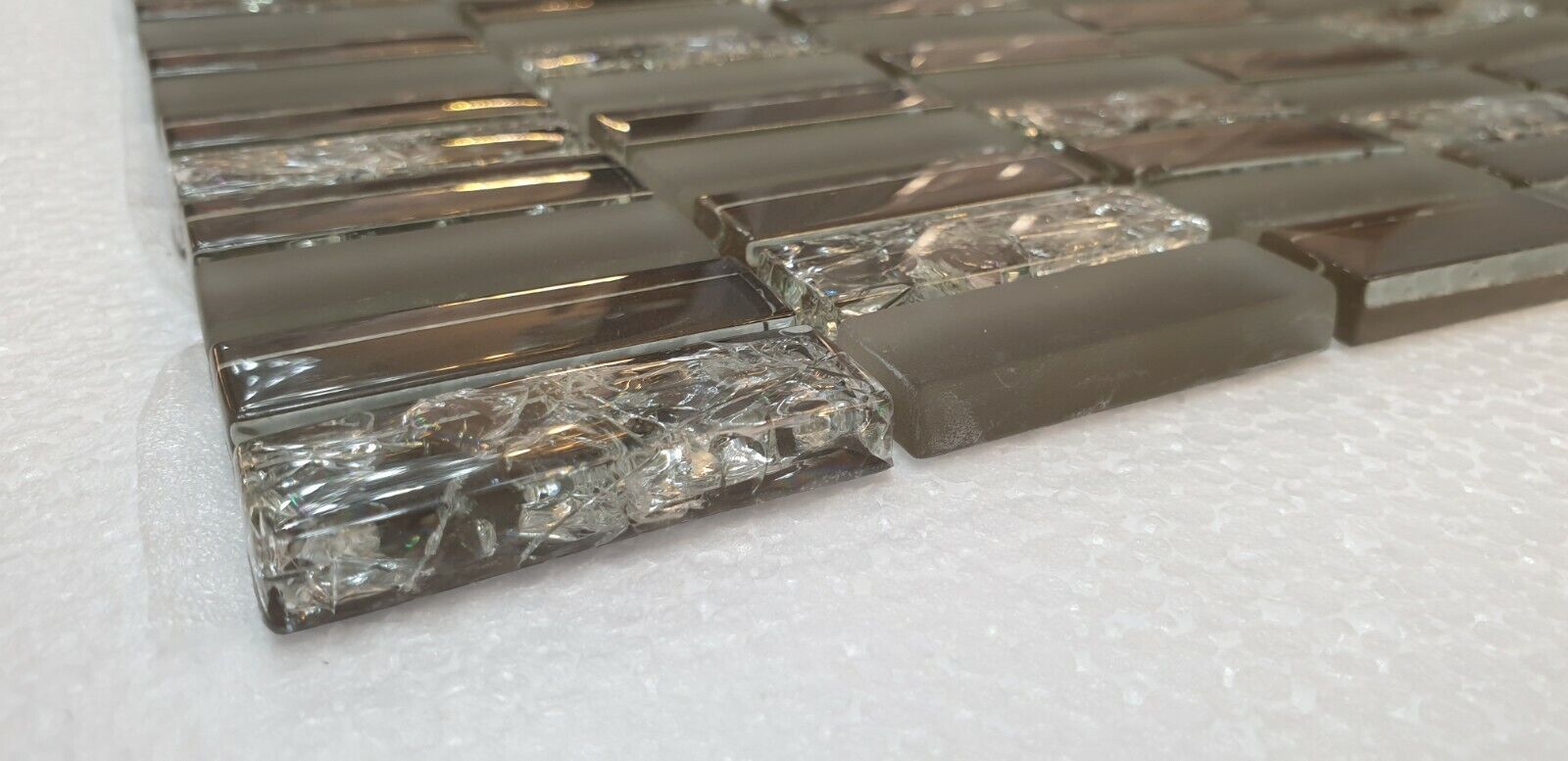 Brown Crackle-effect Glass Mosaic Tile | 1 sheet 300x300x8mm | 11 sheets 1sqm-JM03