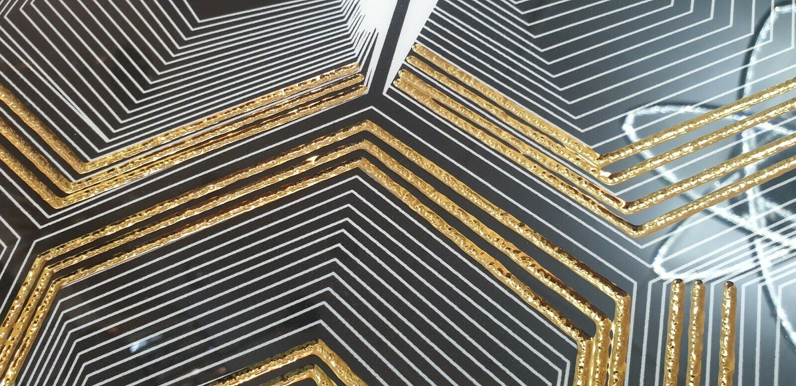 Gold & Black Decor Porcelain Tiles 600 x 600 x 10mm-DEC-WJ6612