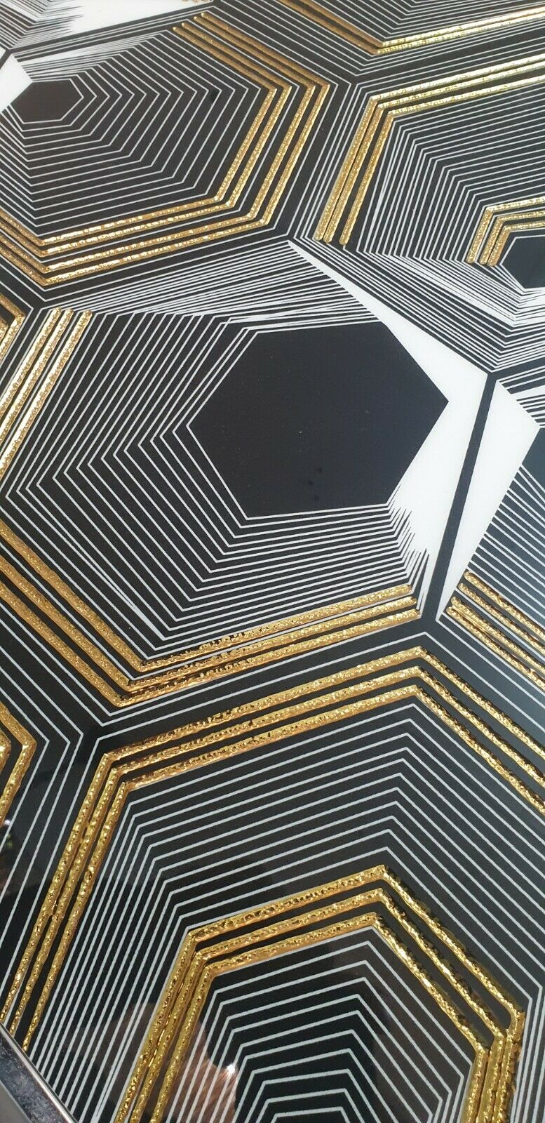 Gold & Black Decor Porcelain Tiles 600 x 600 x 10mm-DEC-WJ6612