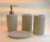 Bathroom Accessories Set, 4 Piece Ceramic & Resin Bath Accessory Set Includes 2Pcs Toothbrush Holder/Tumbler, Liquid Soap or Lotion Dispenser & Soap Dish Bathroom Storage
