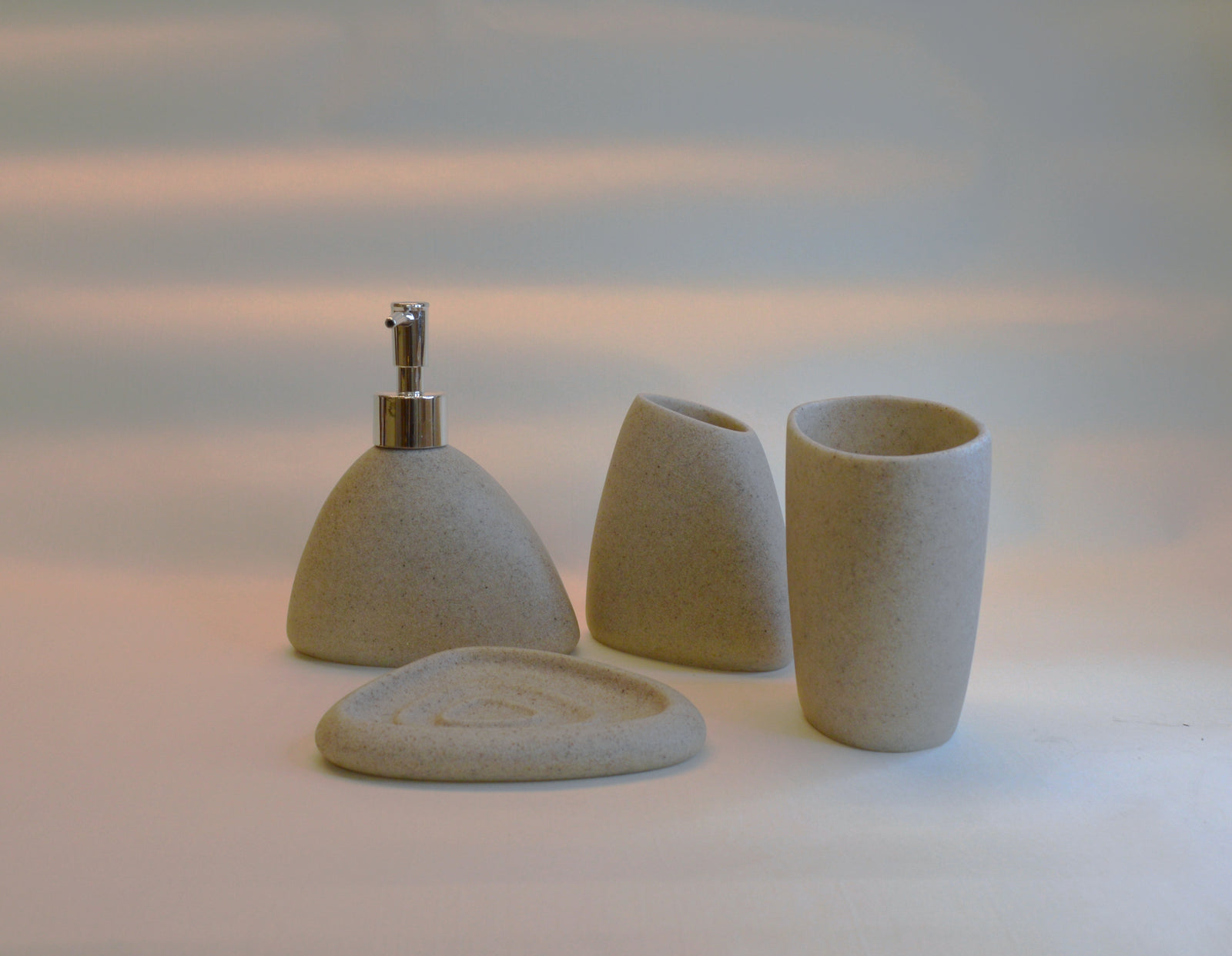 Bathroom Accessories Set, 4 Piece Ceramic & Resin Bath Accessory Set Includes 2Pcs Toothbrush Holder/Tumbler, Liquid Soap or Lotion Dispenser & Soap Dish Bathroom Storage