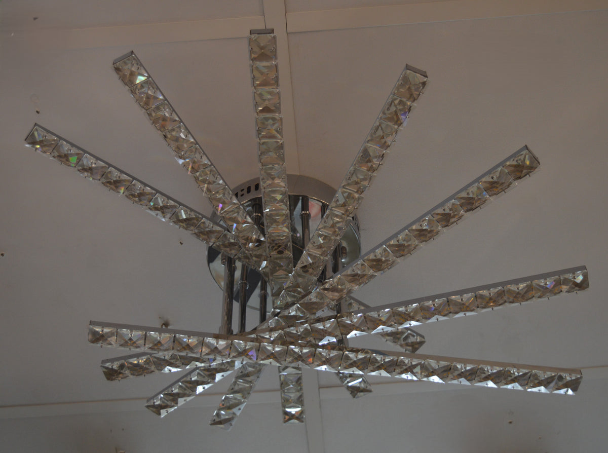 Thin metallic frame LED crystallic ceiling mounted light [C89384-3]