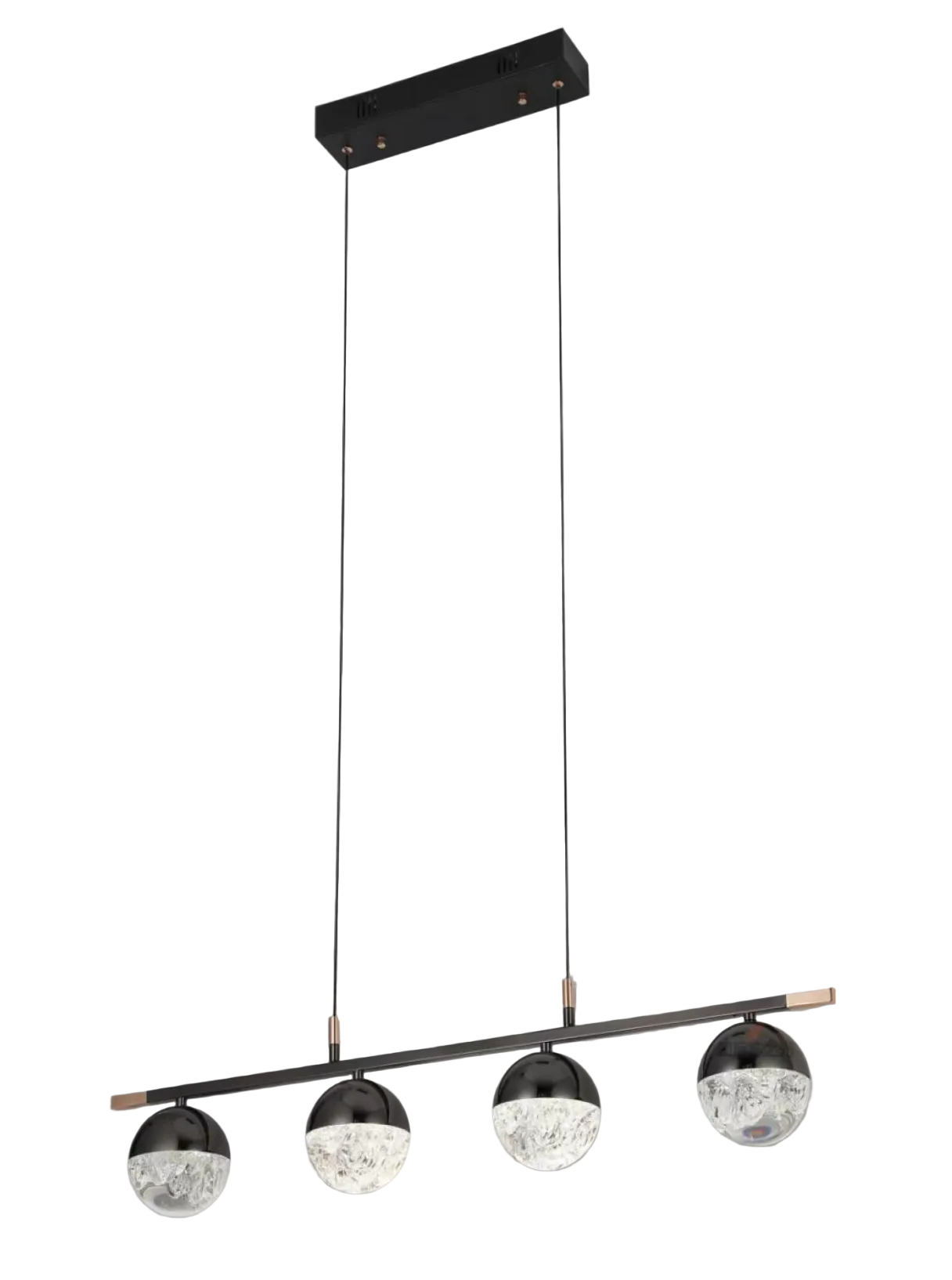 Luxury Light Linear Crystal LED Pendant Chandelier Black - 02 Options