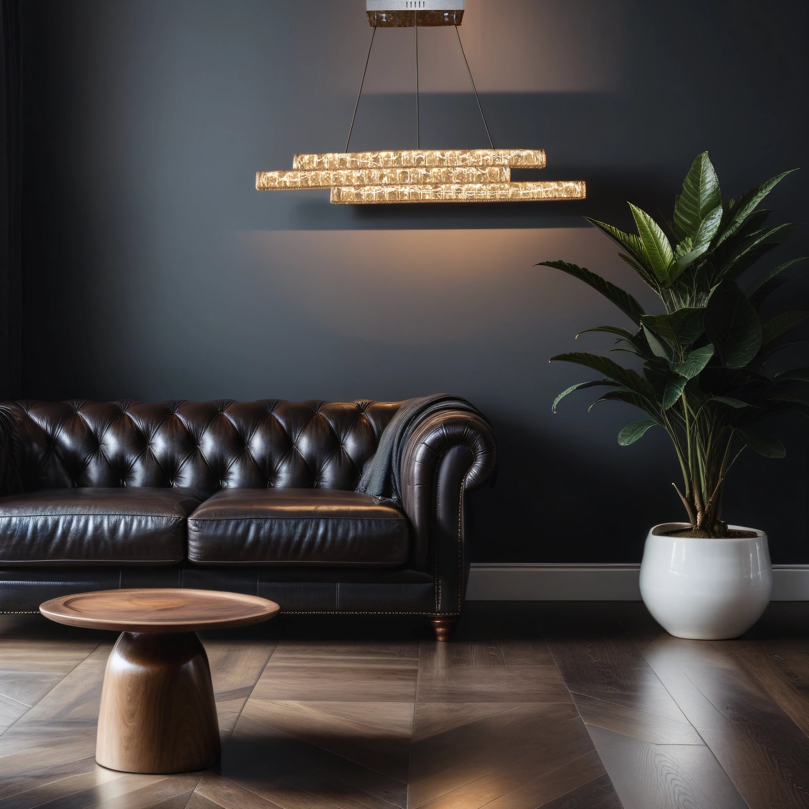 Zig Zag 3 Crystal Line Pendant Ceiling Light-Colour Changing Dimmable with Remote Control-9122-350-Chrome