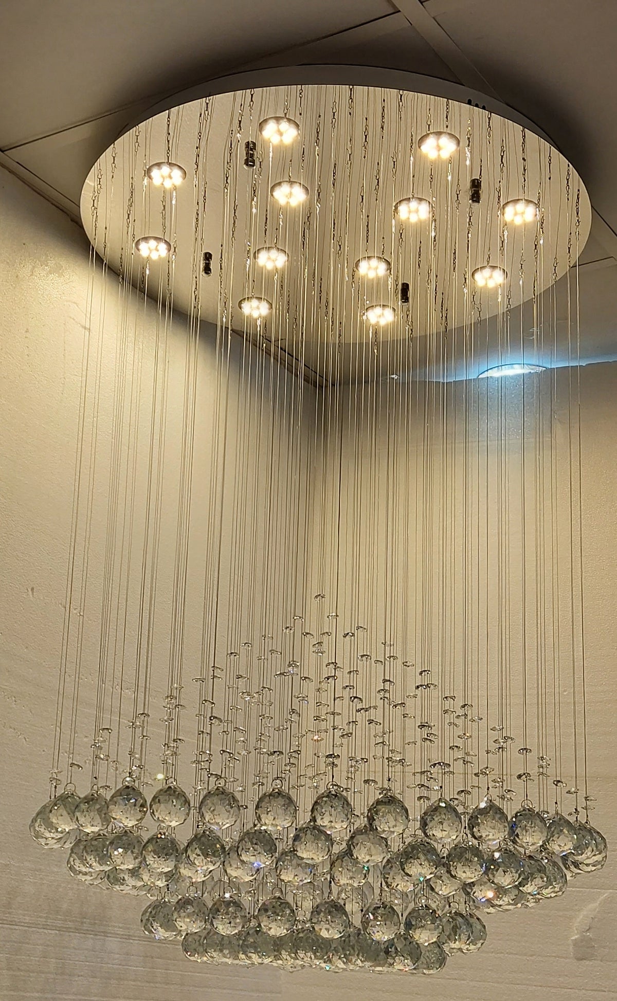 Luxury Crystal Raindrop LED Chandelier – Multi-Tier Waterfall Ceiling Chandelier