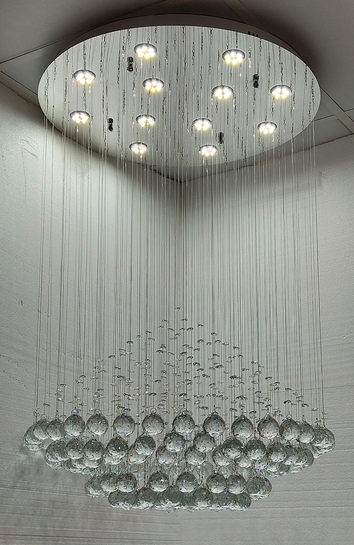 Luxury Crystal Raindrop LED Chandelier – Multi-Tier Waterfall Ceiling Chandelier