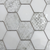 Porcleain Decor Tiles in HEX Greyscale | 1 sheet 60 x 30 cm | 6 tiles 1 sqm-D-HEX