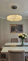 Crystal LED Wheel Pendant Ceiling Light-Colour Changing Dimmable with Remote Control-202134-650-72*72*20cm-50W-Chrome