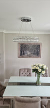Crystal LED Wheel Pendant Ceiling Light-Colour Changing Dimmable with Remote Control-202134-650-72*72*20cm-50W-Chrome