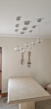 Crystal Glob single Pendant Light with Colour Changing feature-2113-1P-chrome & gold
