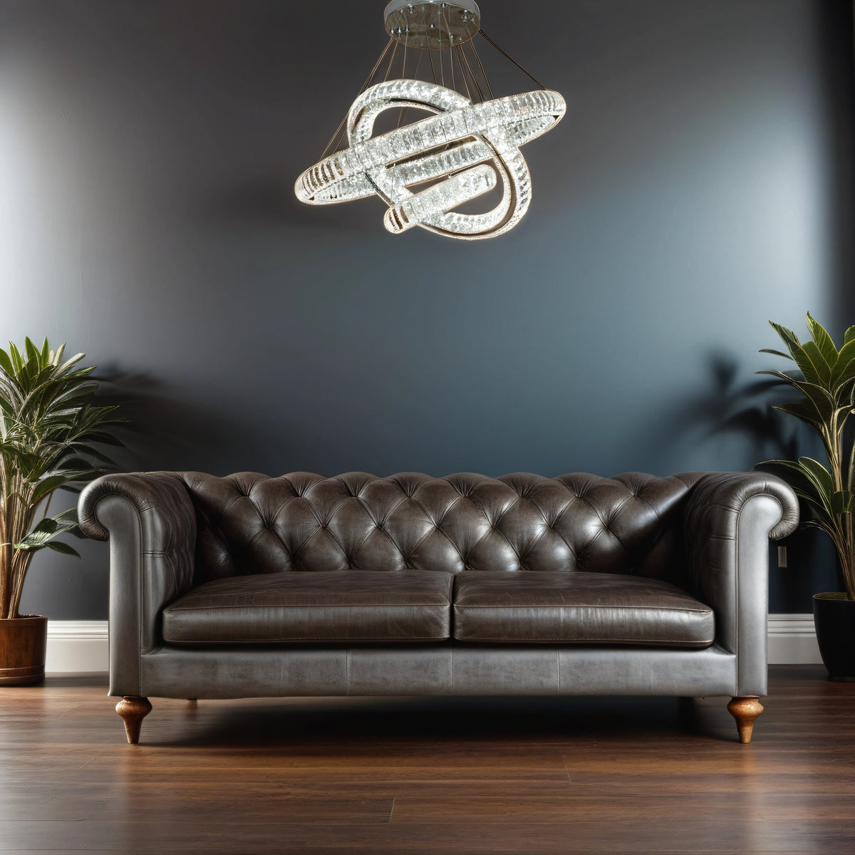 3 & 2 Rings Crystallic LED Chandeliers -Colour Changing Dimmable with Remote Control-8304-600+400 & 8304-700+500+300-Chrome