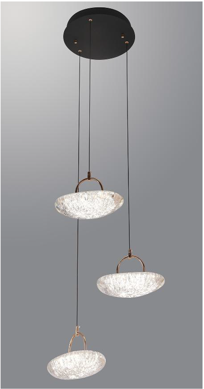 Luxury Drop Crystal LED Pendant Chandelier Black Ceiling Light Modern - 3 Sizes