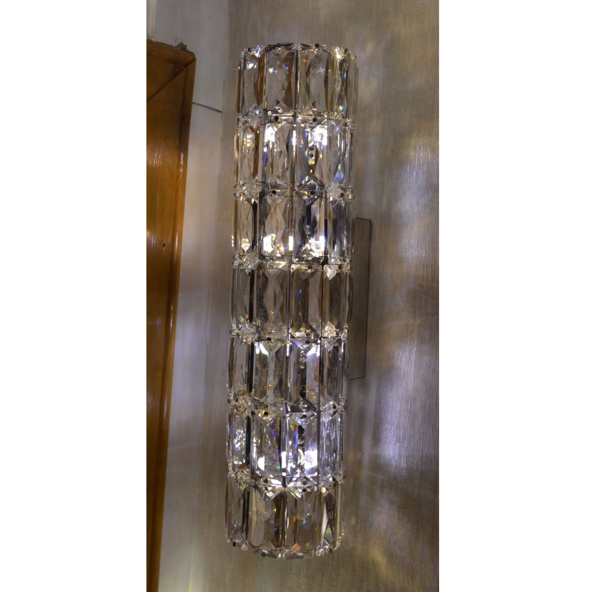 Crystal rectangle bar wall light with color changing feature- 9122-350ch