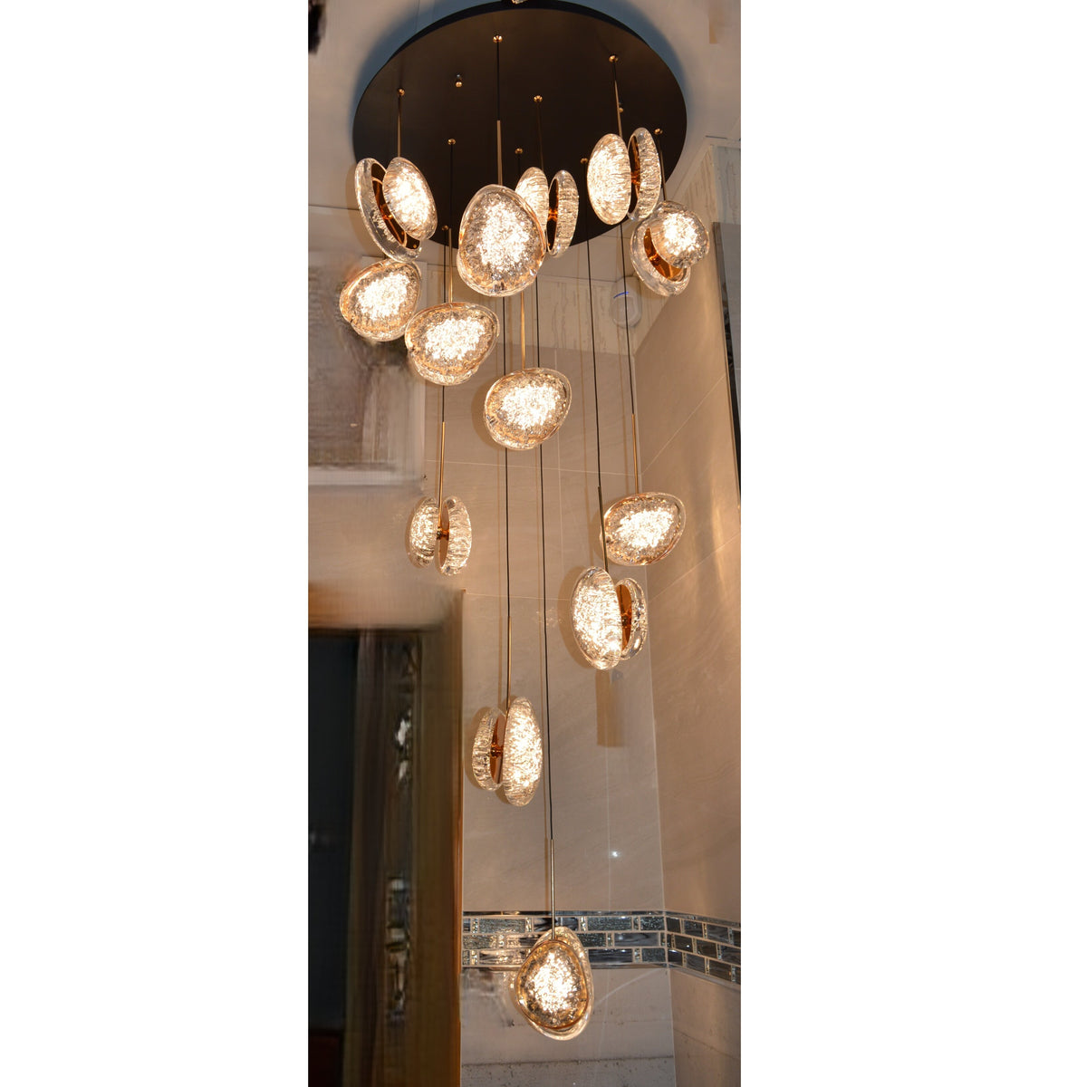 Modern Crystal Design Black and Gold Color Hanging LED Chandelier/Ceiling Light with Color Changing Dimmable+Remote control-2325