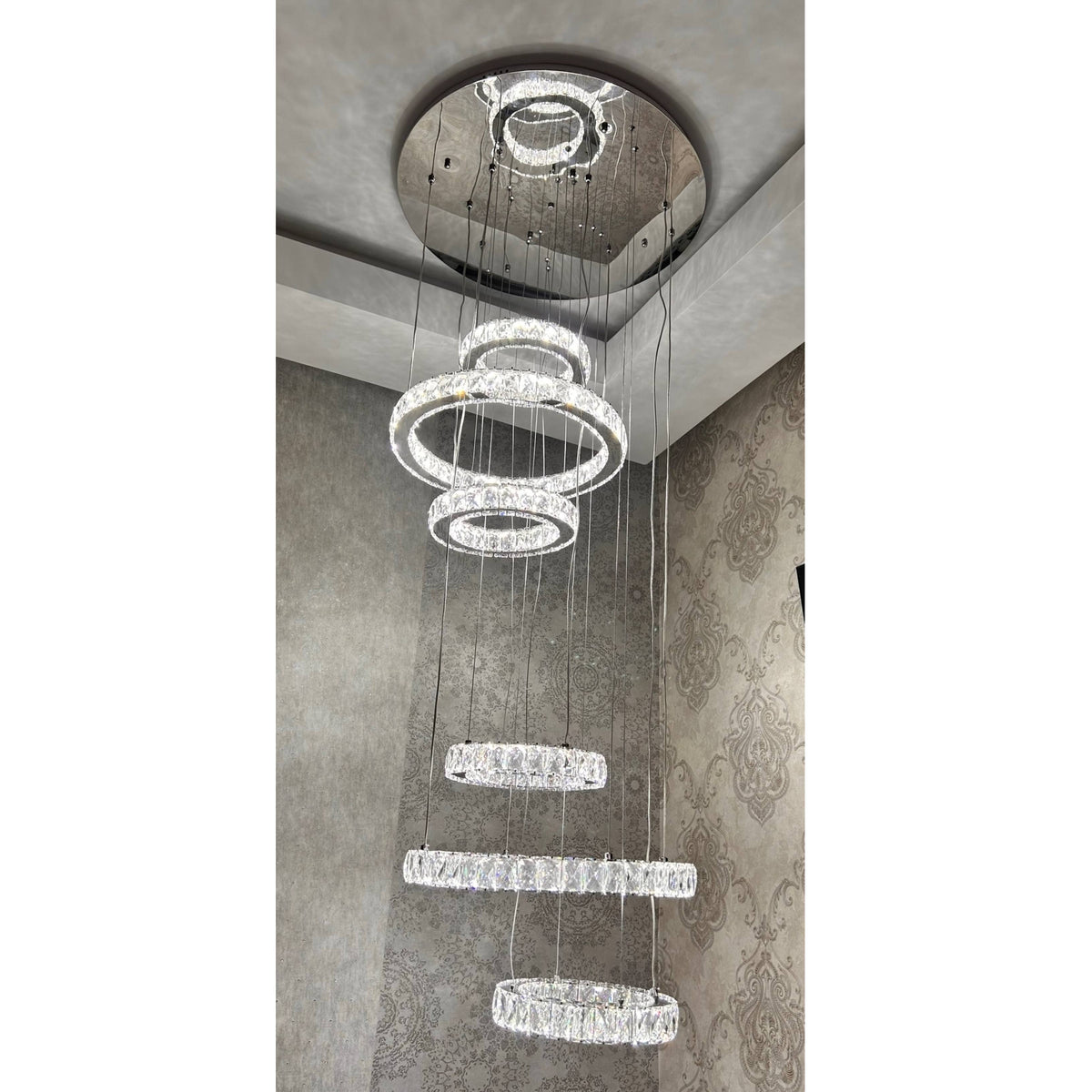 Modern Multi Layer Crystal Rings Ceiling Light/Chandelier-20014-700